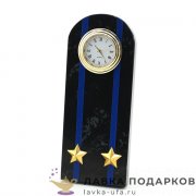 УК / Часы из камня «Погон - Подполковник СК, ВС» 15 х 06 см. змеевик 6629мс 