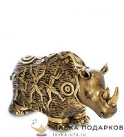 Скульптура «Носорог с символами» 27 х 16 х 10 см. БРОНЗА БФ_36 