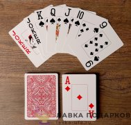 Карты игральные «Poker» 55 л. Джамбо индекс (атлас) рубашка красная 372.2769 