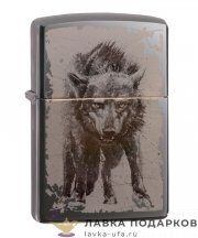 Zippo / Зажигалка 49073 «Волк» 56 х 36 х 12 мм. черный глянец 