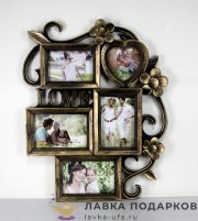 Арт - НН / Мульти-рамка на 5 фото «Love» 48 х 38 см. бронза KA_30 