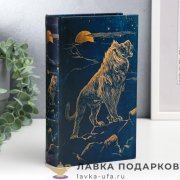Книга-сейф «Лев на скале» кожзам синий 21 х 13 х 05 см. 5860288 