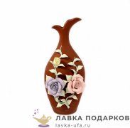 Ваза керамическая «Лепнина» 26 см, коричневый 