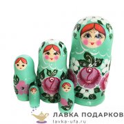 НП-М / Матрешка семеновская «Катюша» 5 мест, 18 см, бирюзовая 