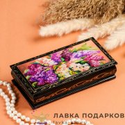 Купюрница - шкатулка лаковая «Сирень» 17 х 09 х 04 см. 243,1167 