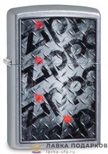 Zippo / Зажигалка 29838 «Лого Лого Лого Zippo» 56 х 36 х 12 мм. хром состаренный 