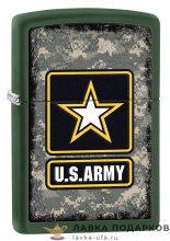 Zippo / Зажигалка 28631 «Армия США» 56 х 36 х 12 мм. зеленый матовый 