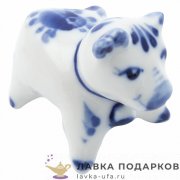 Гжель / Фигурка года «Бычок» 04 х 05 х 03 см. авт. Гаврилов Э.В. 