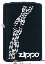 Zippo / Зажигалка 29540 «Цепь с лого Zippo» 56 х 36 х 12 мм. черный матовый  