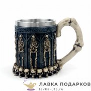 П-М / Кружка пивная «Скелет» 450 мл. цв. черный  (металл внутри) 4490 
