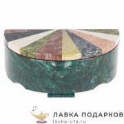 Камень / Шкатулка с зеркалом «Мозаика - ракушка» 20 х 19 х 08 см. змеевик 9162 