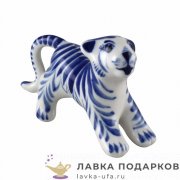 Гжель / Фигурка года «Тигр» 07 х 11 х 07 см.  авт. Федоровская Т.Д. 