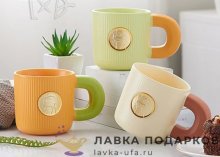 Креативная чайная кружка «Золотая антилопа» 450 мл. керамика цв. в асс (8218) 