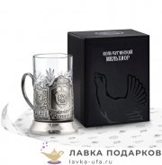 КМН / Подстаканник Кольчугино «ФСБ» со стаканом (хрусталь), никель, Меценат 
