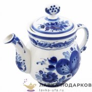 Гжель / Чайник «Клеверок» 16 х 18 х 10 см. v-650 мл. авт. Хазова И.А. 