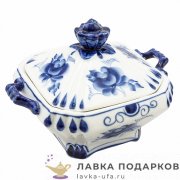 Гжель / Сахарница «Тюльпан» 17 х 14 х 13 см. авт. Дунашова Т.С. 