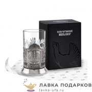 КМН / Подстаканник Кольчугино «Наследие» со стаканом (хрусталь), никель, Меценат 