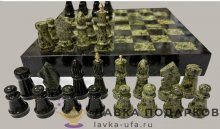 НИК / Шахматы из камня «Торнамент», змеевик (в кейсе), 30х30 см 