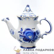 Гжель / Чайник «Одуванчик № 1» 20 х 12 х 23 см. v-880 мл. позолота авт. Федотов А.Н.  