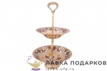 Кашмир / Ваза для фруктов «Кабаретница 2-х ярусная» 34 х 21 х 21 см. эмаль белая Фр_70719  