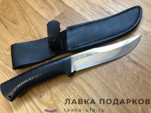 Златоуст / Нож охотничий «Марал», сталь 95 х 18, рукоять кожа + текстолит, позолота 