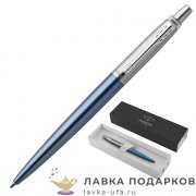Ручка шариковая Parker Jotter Core, голубой и хром, кнопочный механизм, синий стержень (1953191) 
