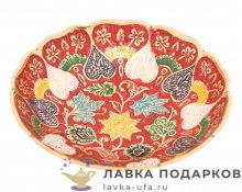 Кашмир / Вазочка для конфет «Круглая» 13 х 13 х 04 см. латунь, эмаль цв. красный Фр_1132.3 