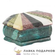 Камень / Шкатулка с зеркалом «Мозаика» 18 х 10 х 07 см. змеевик 0095 