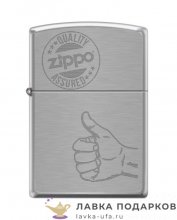 Zippo / Зажигалка 28942 «Все ОК с лого Zippo» 56 х 36 х 12 мм. хром матовый 