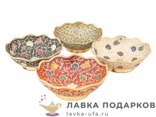 Кашмир / Вазочка для конфет «Цветы» 10 х 10 х 04 см. эмаль МИКС-4 Фр_7906  