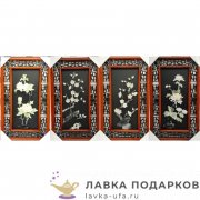 Панно с нефритовым камнем в багете 60 х 36 см. коричневый МИКС-4 1501_11.А 