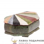 Камень / Шкатулка с зеркалом «Мозаика - ракушка» 23 х 14 х 09 см. змеевик 6952 