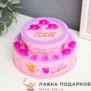 Музыкальная шкатулка механическая «Торт» 13 х 13 х 08 см. розовый 635.928 