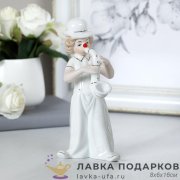 HP-Ф / Статуэтка «Клоун с саксофоном» фарфор белый высота 16 см HP214 
