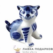Гжель / Фигурка года «Тигренок» 07 х 07 х 05 см.( подгл. краски) авт. Неплюев В.В. 