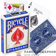 Карты игральные Bicycle «Poker Standard» 54 л. (пластик) синяя рубашка 9117  
