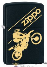 Zippo / Зажигалка 29528 «Мото кросс с лого Zippo» 56 х 36 х 12 мм. черный матовый  