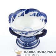 Гжель / Креманка «Лесной цветок» 08 х 12 х 12 см. авт. Некрасова Н.А.  