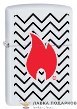 Zippo / Зажигалка 214 «Пламя красное» 56 х 36 х 12 мм. белый матовый 29192 