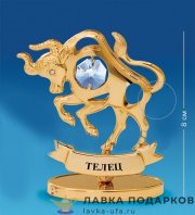 Юнион / Фигурка «Знак Зодиака - Телец» зол. 08 х 03 см. бел. кристалл AR_52.5 