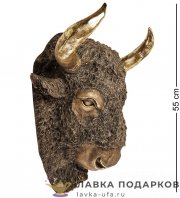 Скульптура настенная «Буйвол - голова» 60 см. цвет БРОНЗА 