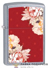 Zippo / Зажигалка 28849 «Цветы» 56 х 36 х 12 мм. хром состаренный  