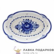 Гжель / Лоток «Майский» 03 х 18 х 13 см авт. Селиверстова Г.И 