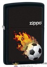 Zippo / Зажигалка 28302 «Футбол с лого Zippo» 56 х 36 х 12 мм. черный матовый  