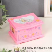 Музыкальная шкатулка механическая «Тумбочка» розовая 15 х 11 х 09 см. 635.932 