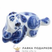Гжель / Фигурка года «Пес Спаниель» 06 х 10 х 05 см. авт. Громова Л.В. 
