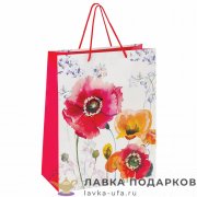 ПК / Пакет подарочный Сказка «Цветы маки», картон белый, 26х13х32 см (M) 606584 
