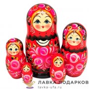 НП / Матрешка семеновская «Катюша» 5 мест, 18 см, красная 