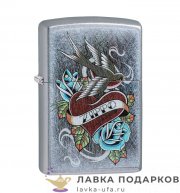 Zippo / Зажигалка 29874 «Тату винтажное с лого Zippo» 56 х 36 х 12 мм. хром состаренный  
