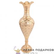 Кашмир / Ваза латунная с эмалью 78 х 23 х 23 см. черный (Тадж мелкий лист)  В_2565.30.9 